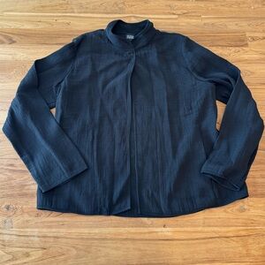 Eileen Fisher Jacket Women’s Large Open Front Black Jacket with Magnetic Closure